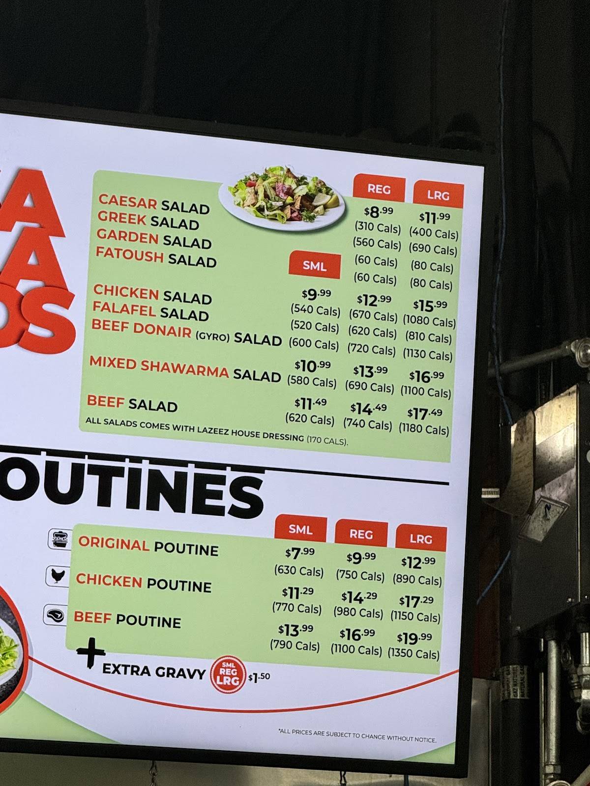 Lazeez Shawarma меню