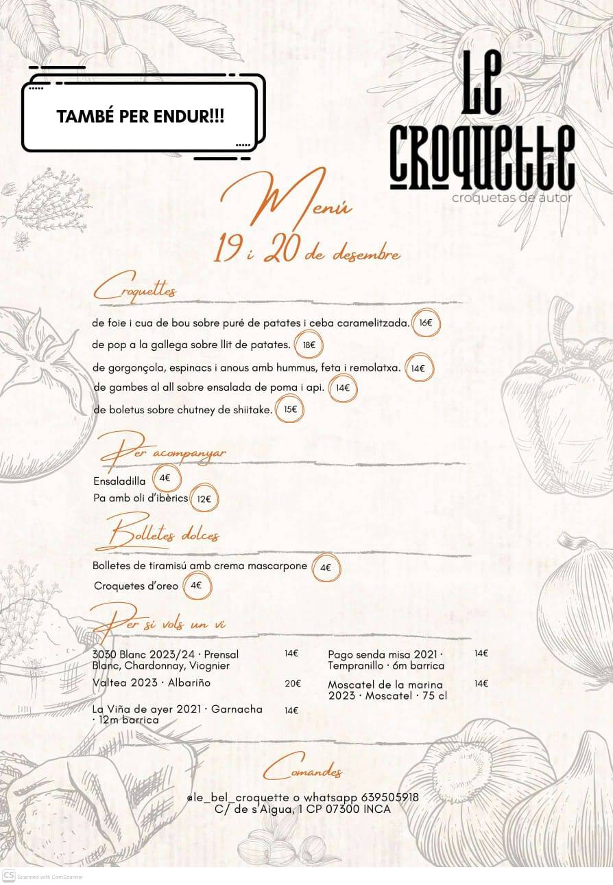 Le Croquette меню
