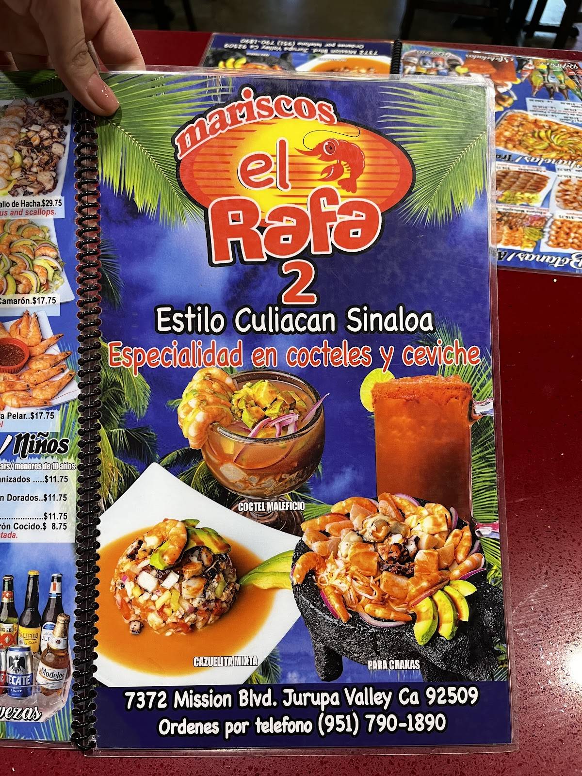 Mariscos El Rafa 2 меню