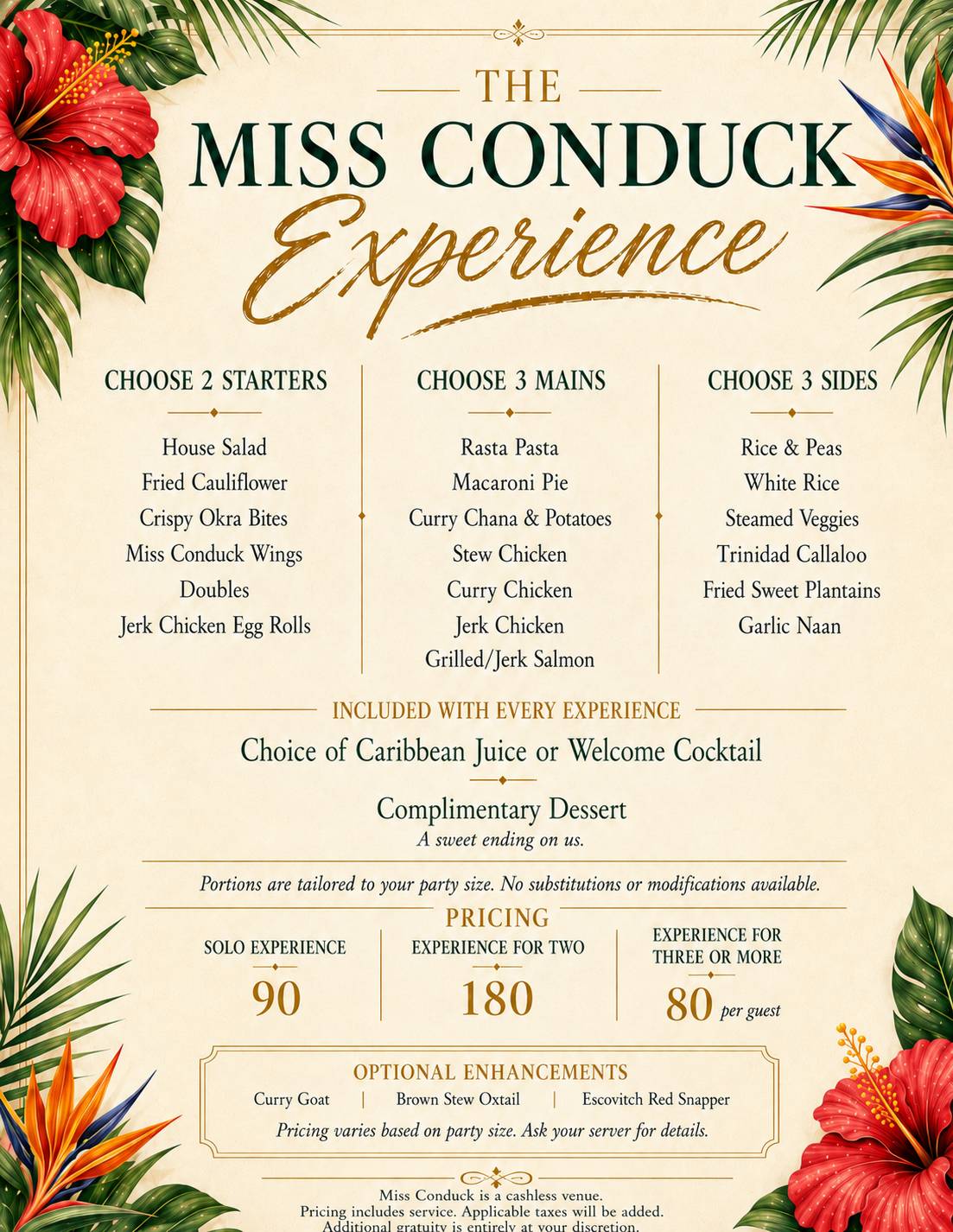 Miss Conduck меню