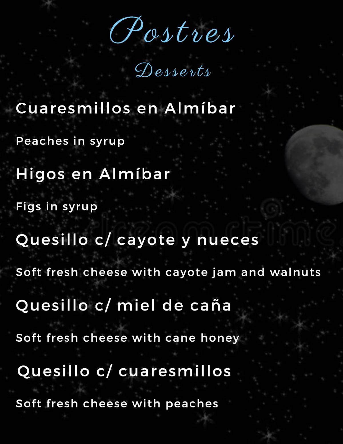 Peña La Noche Contigo меню