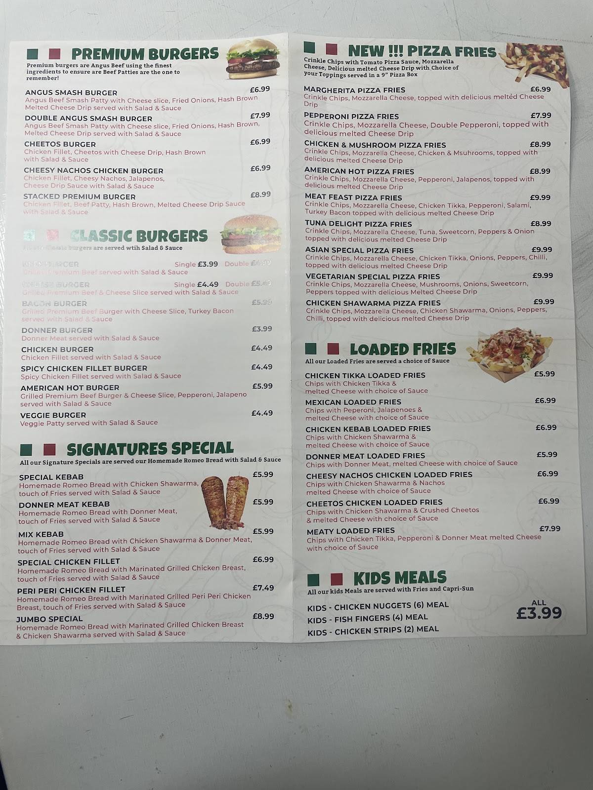 Pizzeria Romeo меню