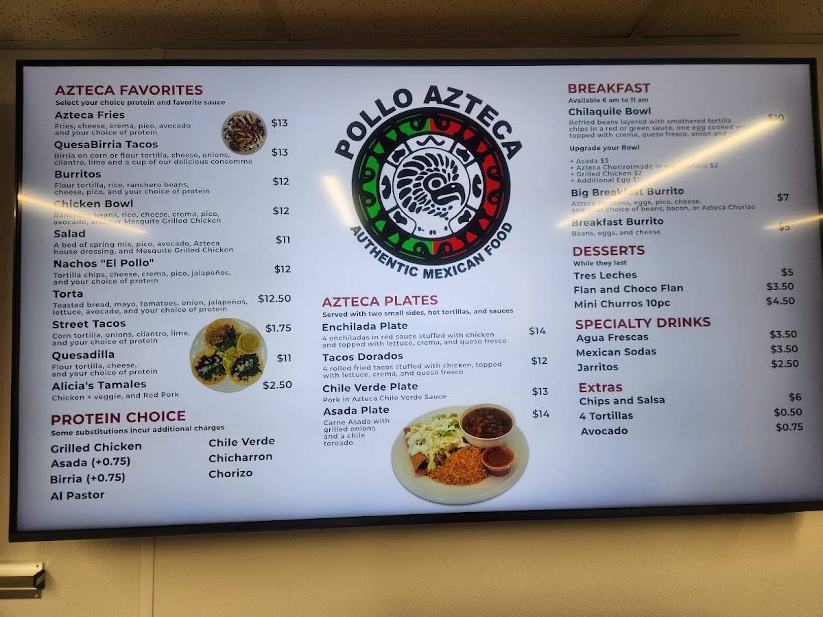 Pollo Azteca South меню