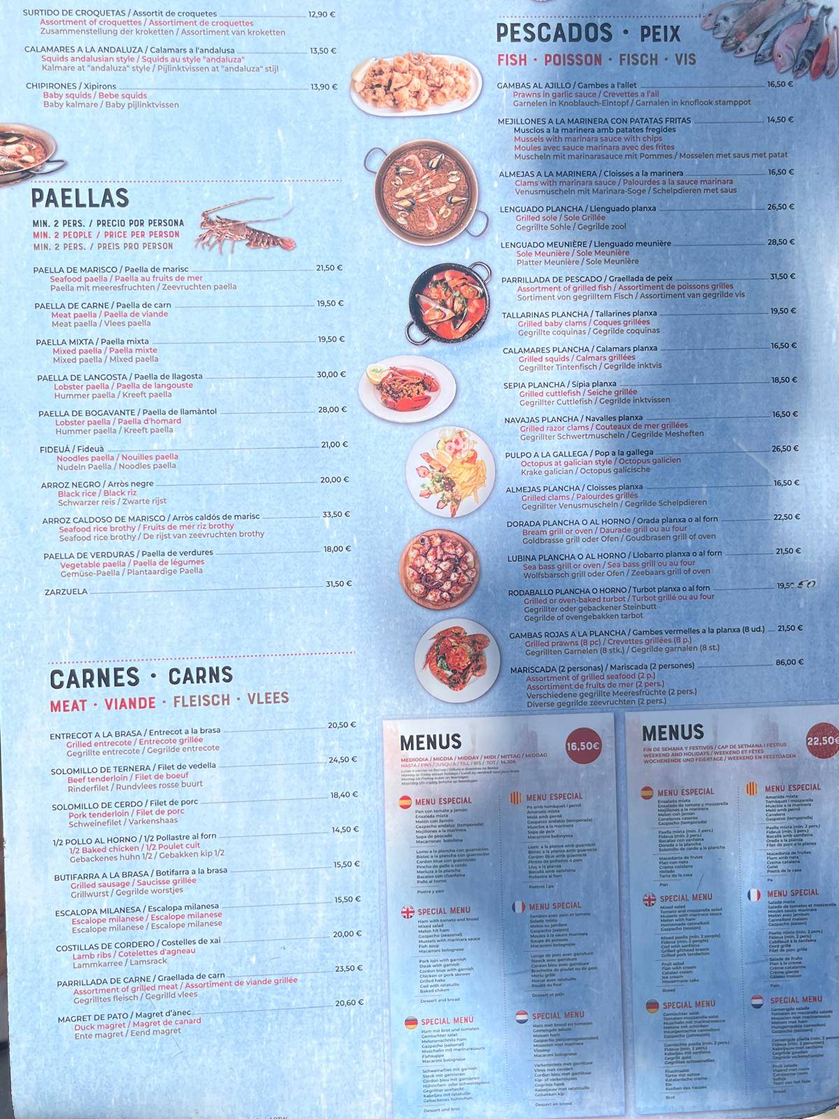 Restaurant Portobello меню