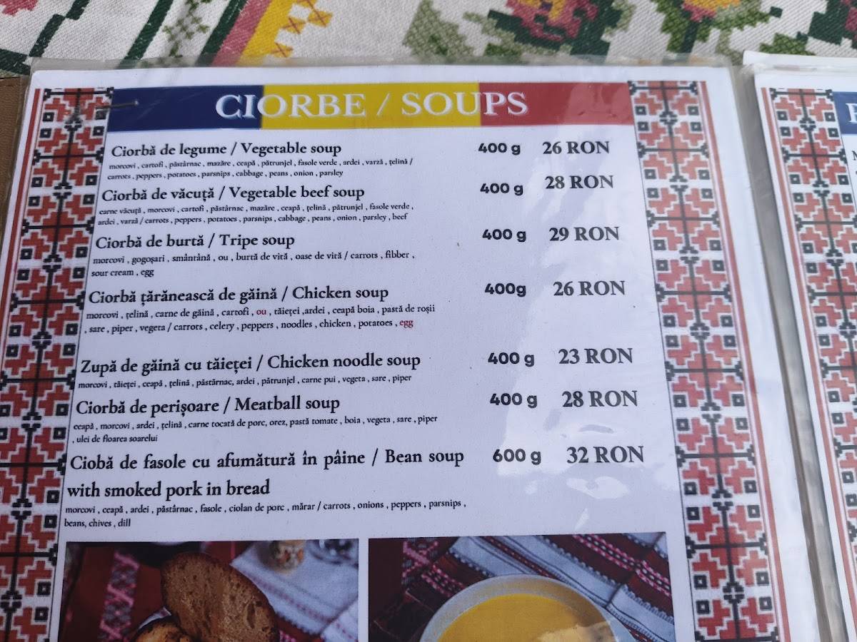 Restaurant Bulevard Traditional меню