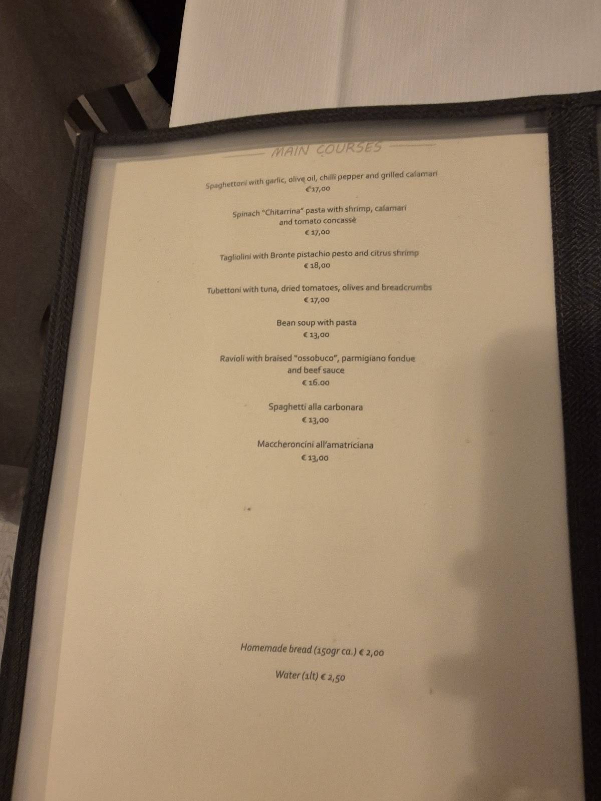 Ristorante Grano меню
