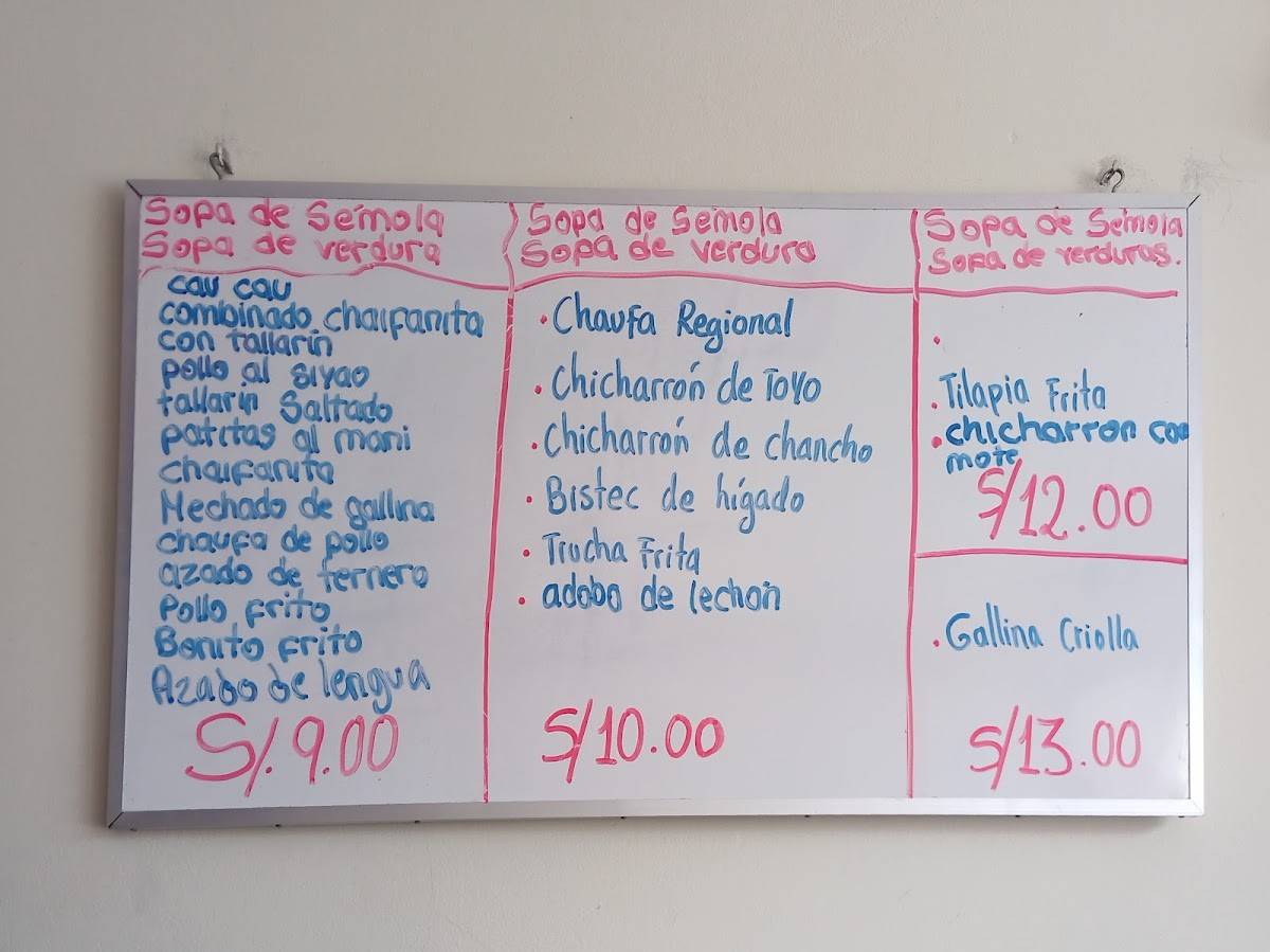 Restaurant Rocio меню
