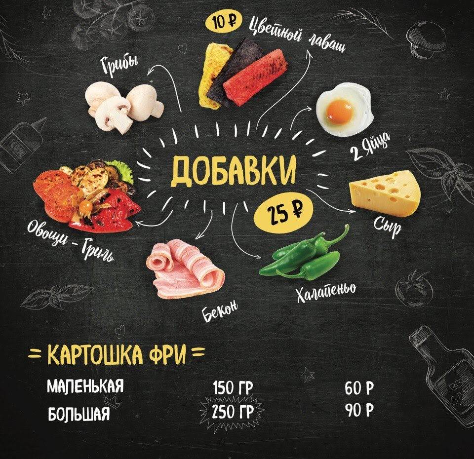 Шаверма меню