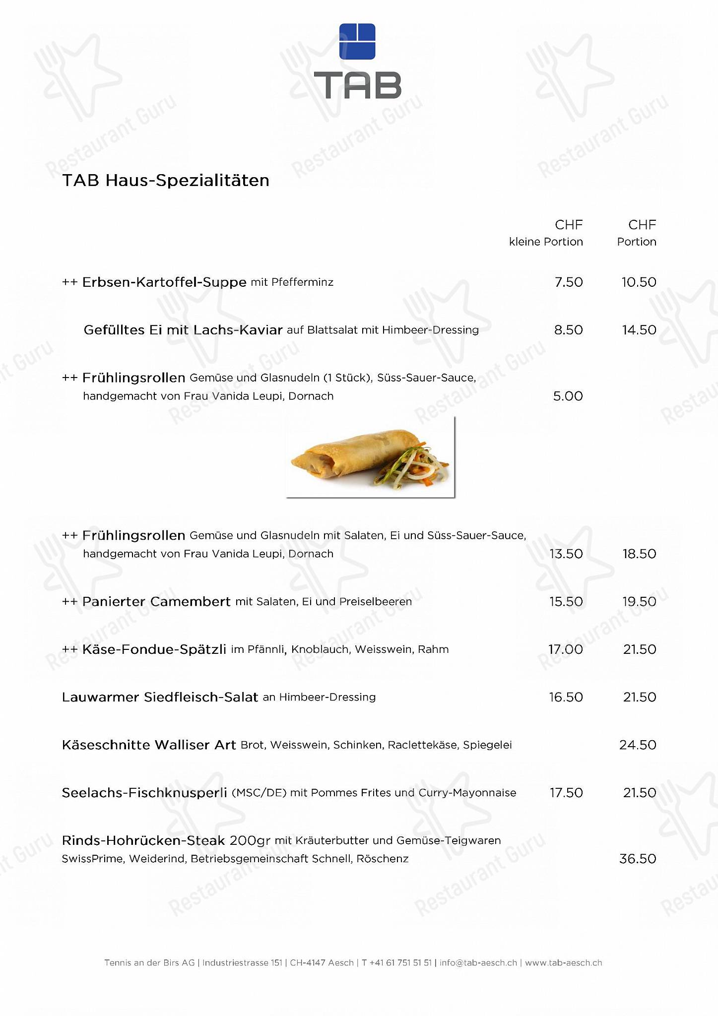 Wine Menu Sportcenter TAB в Эше