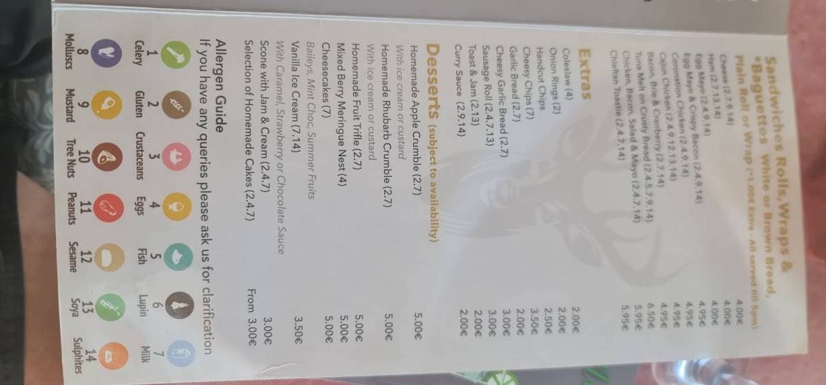 The Stagger Inn меню