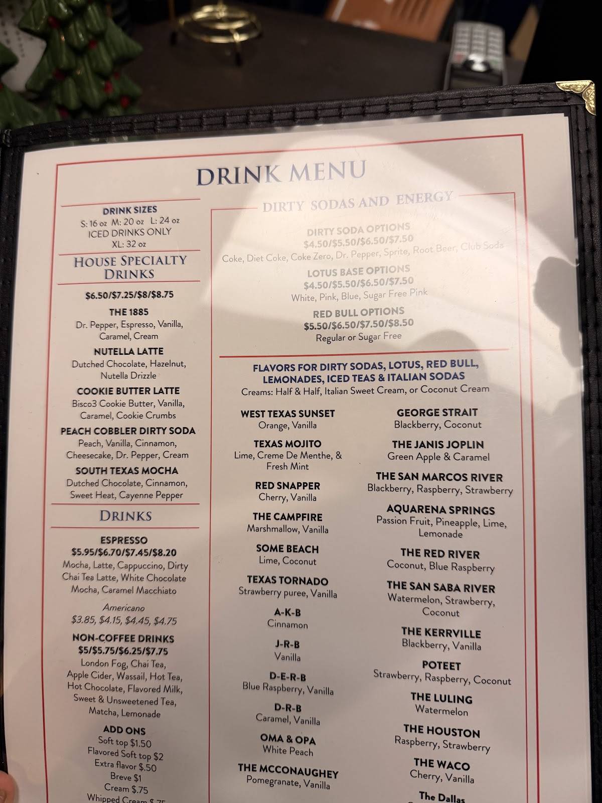 The Texan Cafe & Coffee Shop меню
