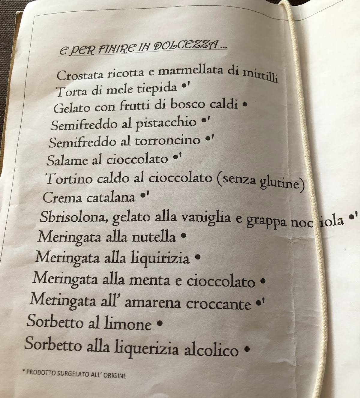 Trattoria Ricomilla Di Tuana Federico меню