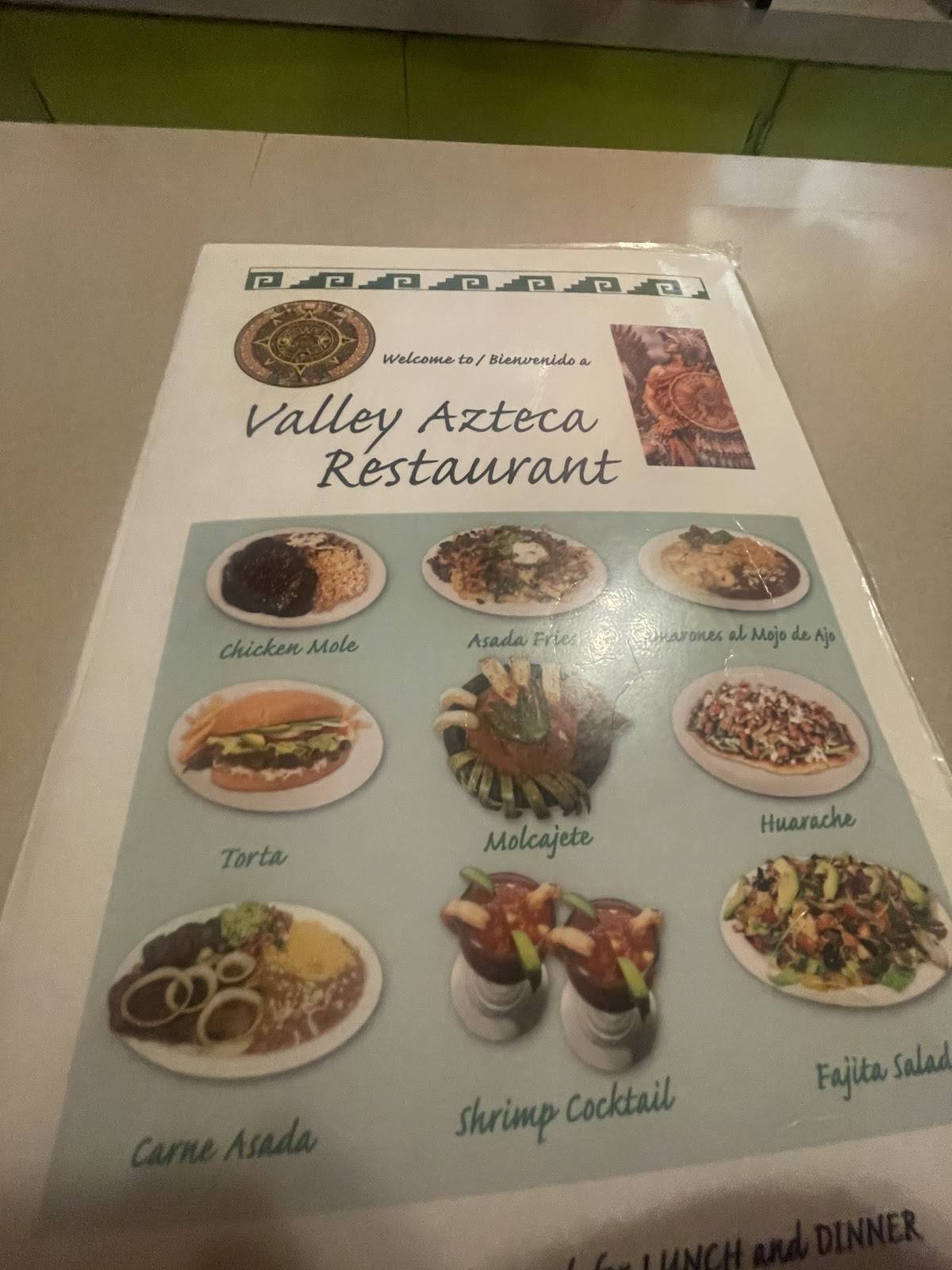 Valley Azteca Restaurant меню