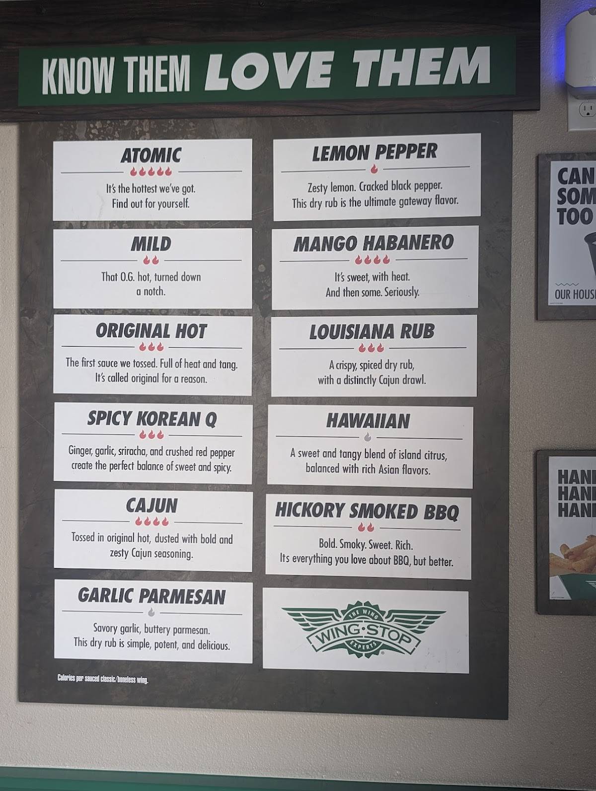 Wingstop меню