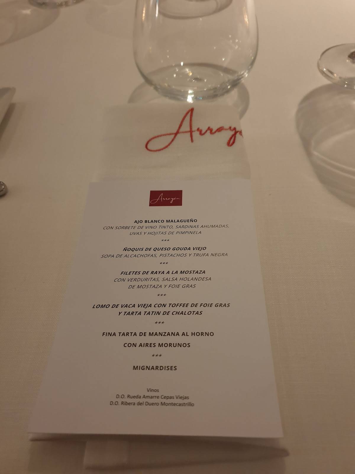 Restaurante Arrayán меню