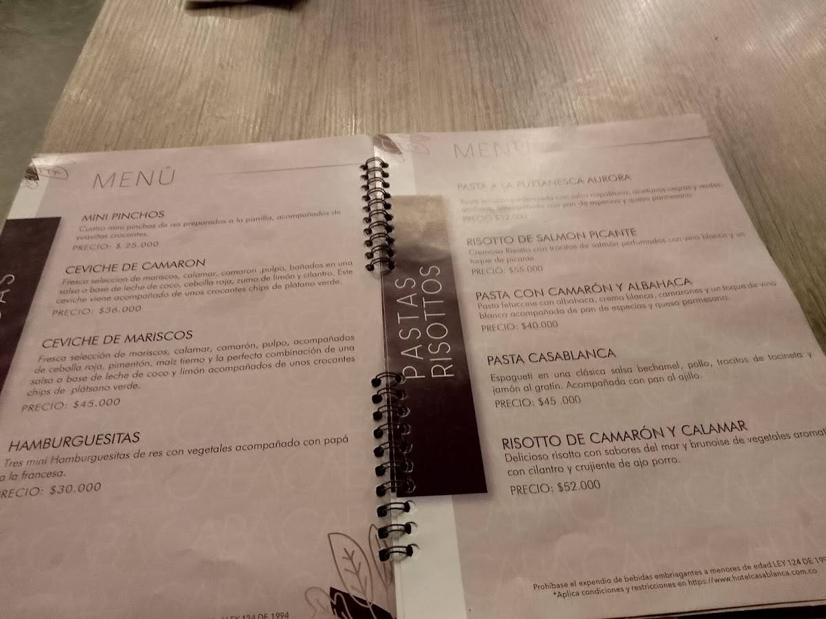 Restaurante Bar Cabá меню