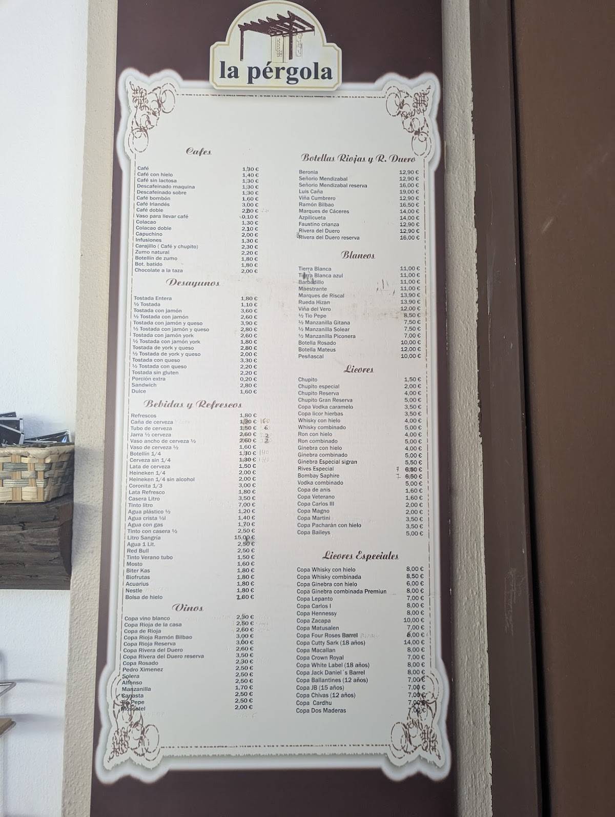 Restaurante La Pérgola Pura Brasa меню