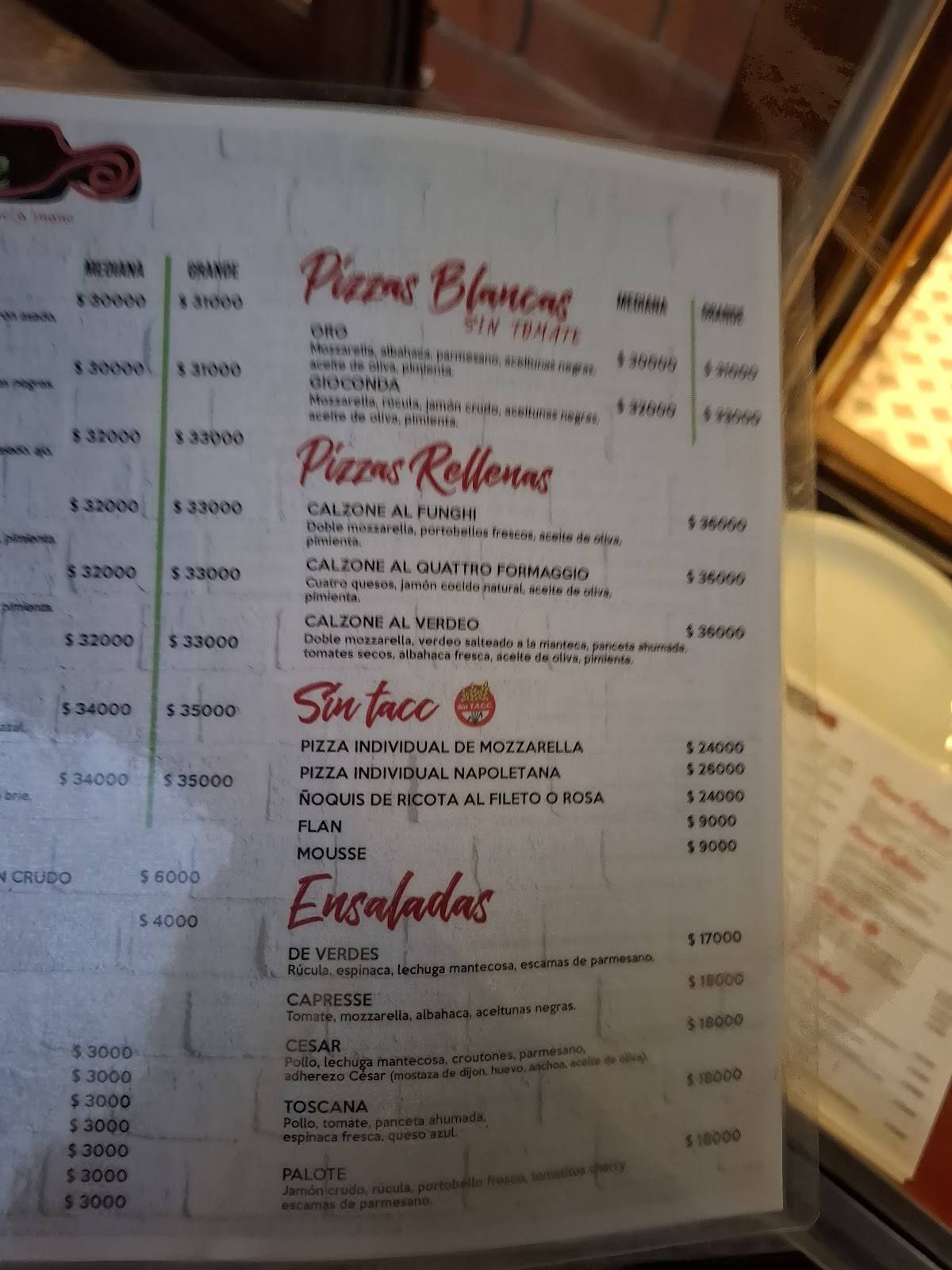 Restaurante Palote меню