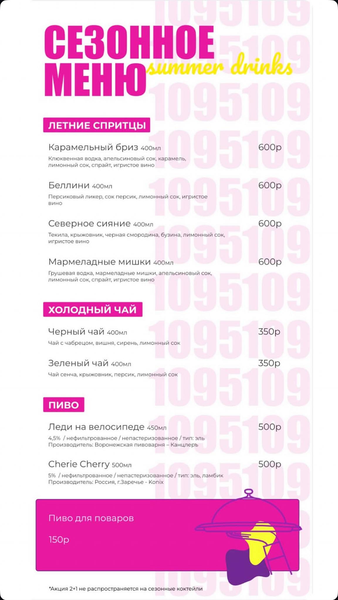 Рестобар 1095 меню