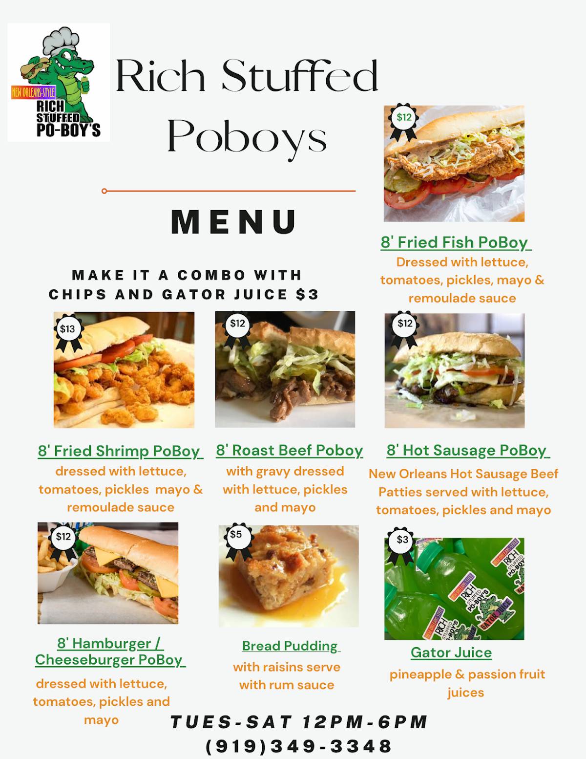 Rich Stuffed PoBoy's меню