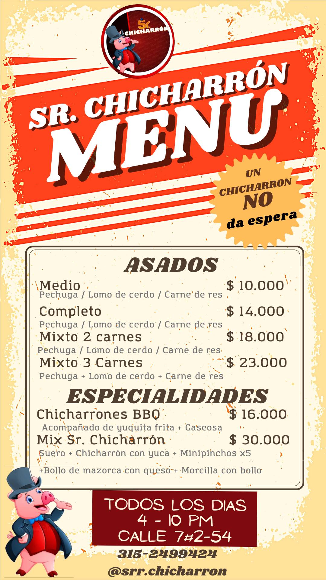 Sr. Chicharrón меню