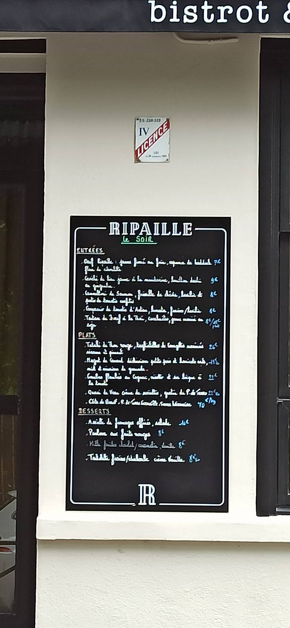 Ripaille меню