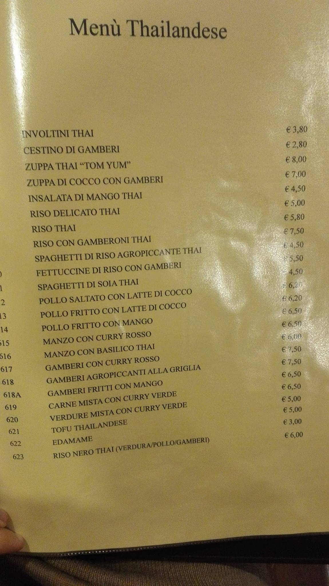 Ristorante Cinese Tailandese Han Thai меню