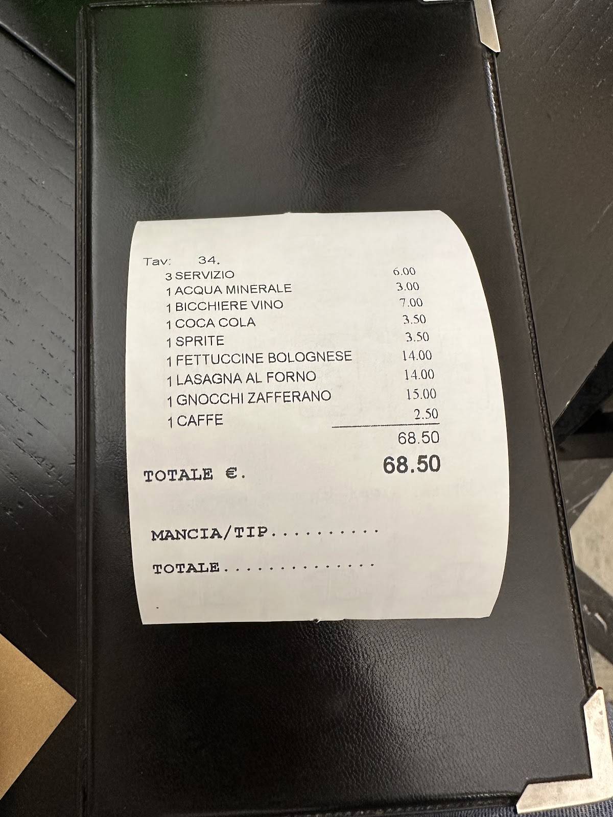Ristorante Esperia меню
