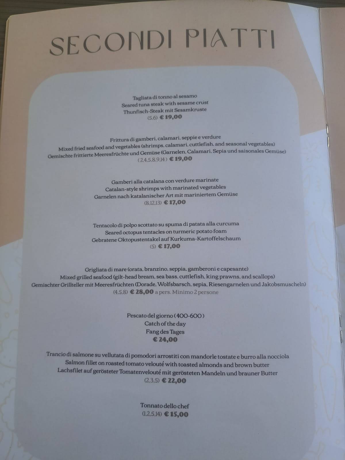 Ristorante Genoa меню