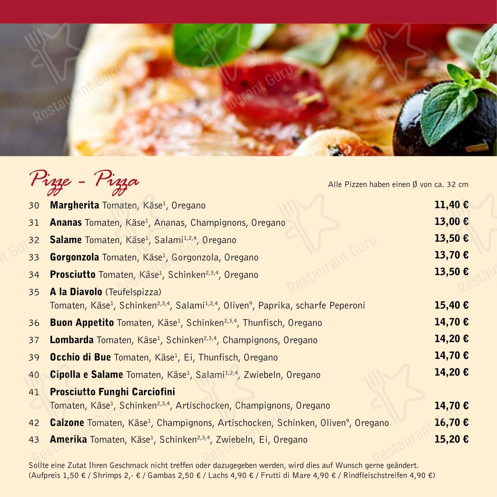 Ristorante Guido Sasso в Растеде - 菜单