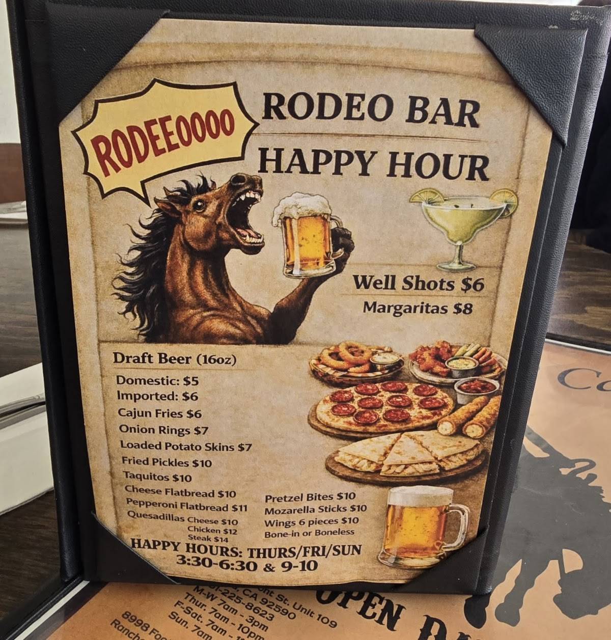 Rodeo Cafe Temecula меню