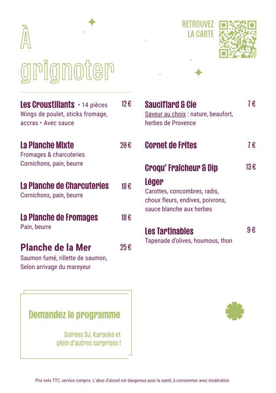 Le Comité des Fêtes меню