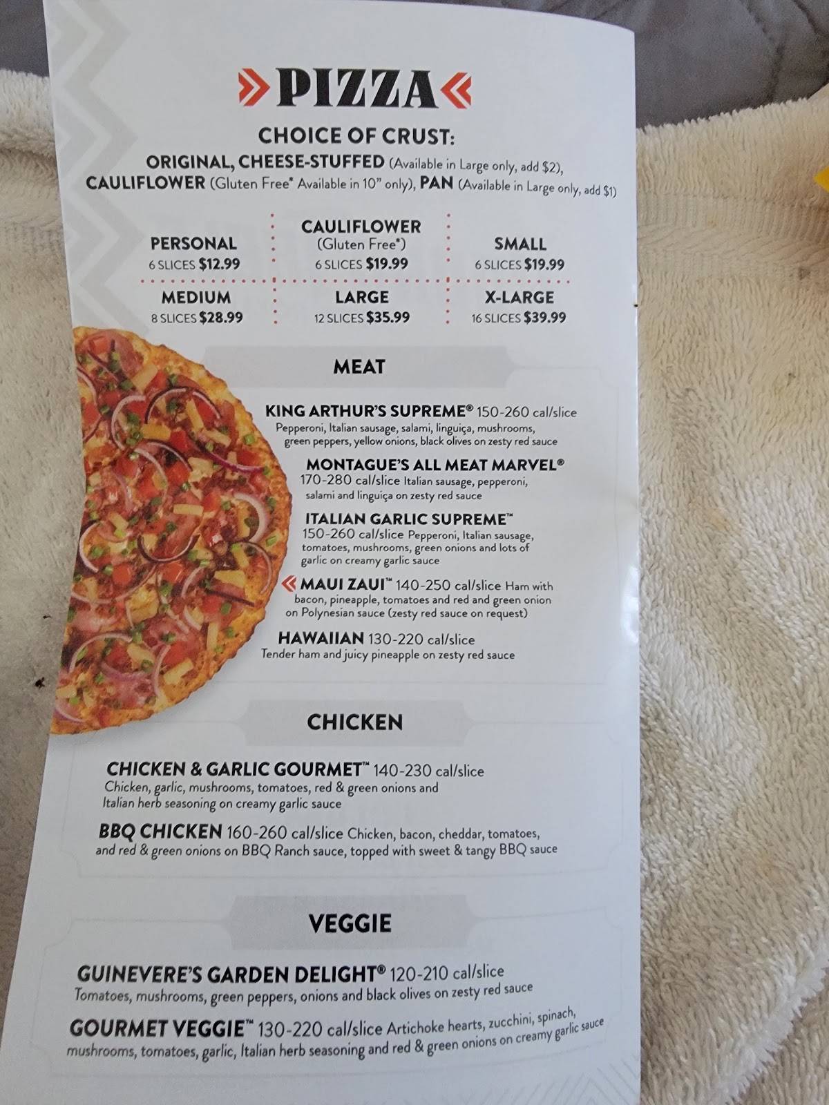 Round Table Pizza меню