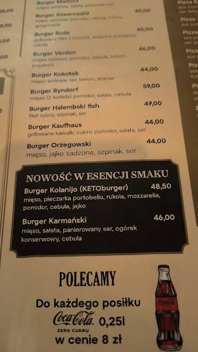 Pub „Esencja Smaku” меню
