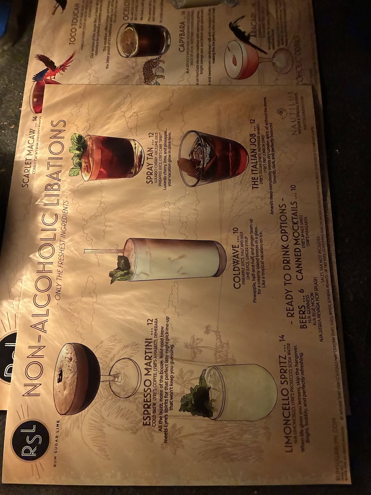 Rum Sugar Lime меню