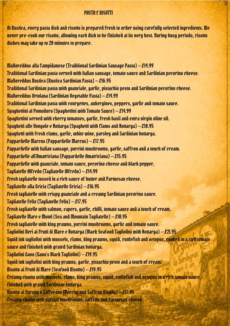 Rustica da Mirko меню