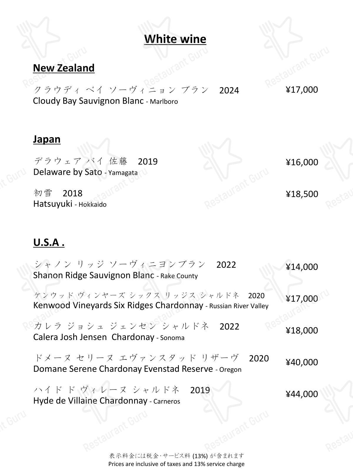 Меню ресторана SAKURA - Takeaway Menu