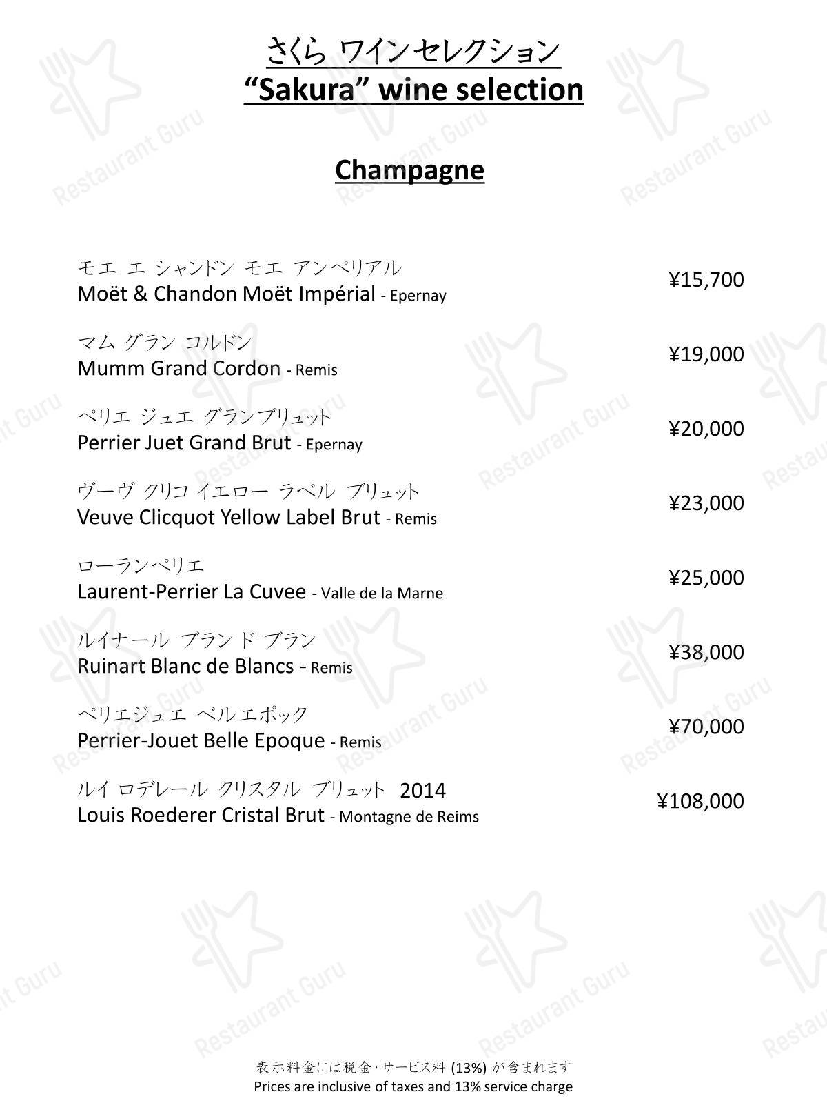 Takeaway Menu ресторана SAKURA