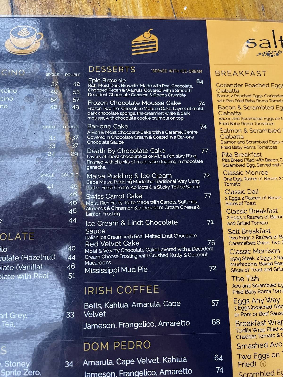 Salt Restaurant меню