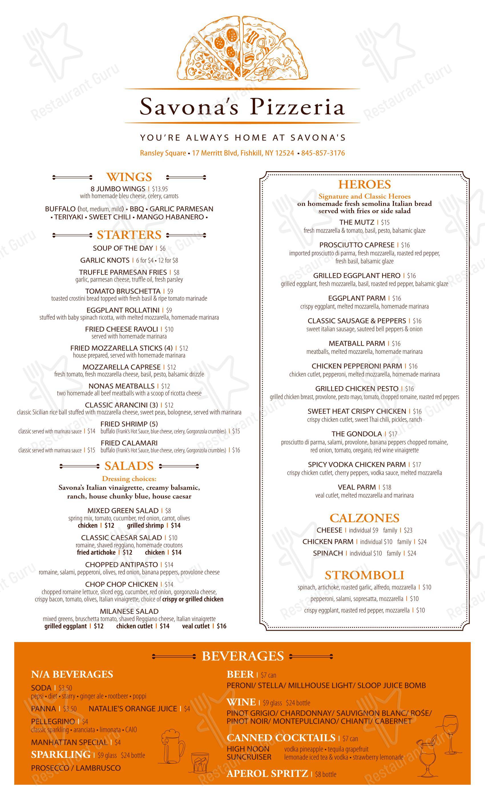 Colandrea Pizza King (Fishkill) в Фишкилле - Меню