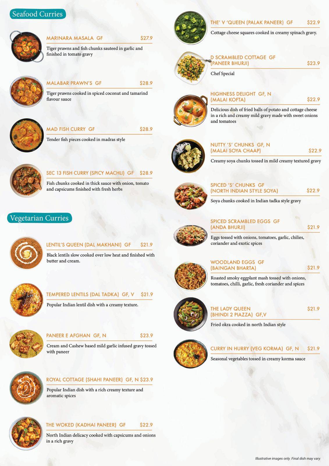 Sec 13 Indian Restaurant & Bar меню