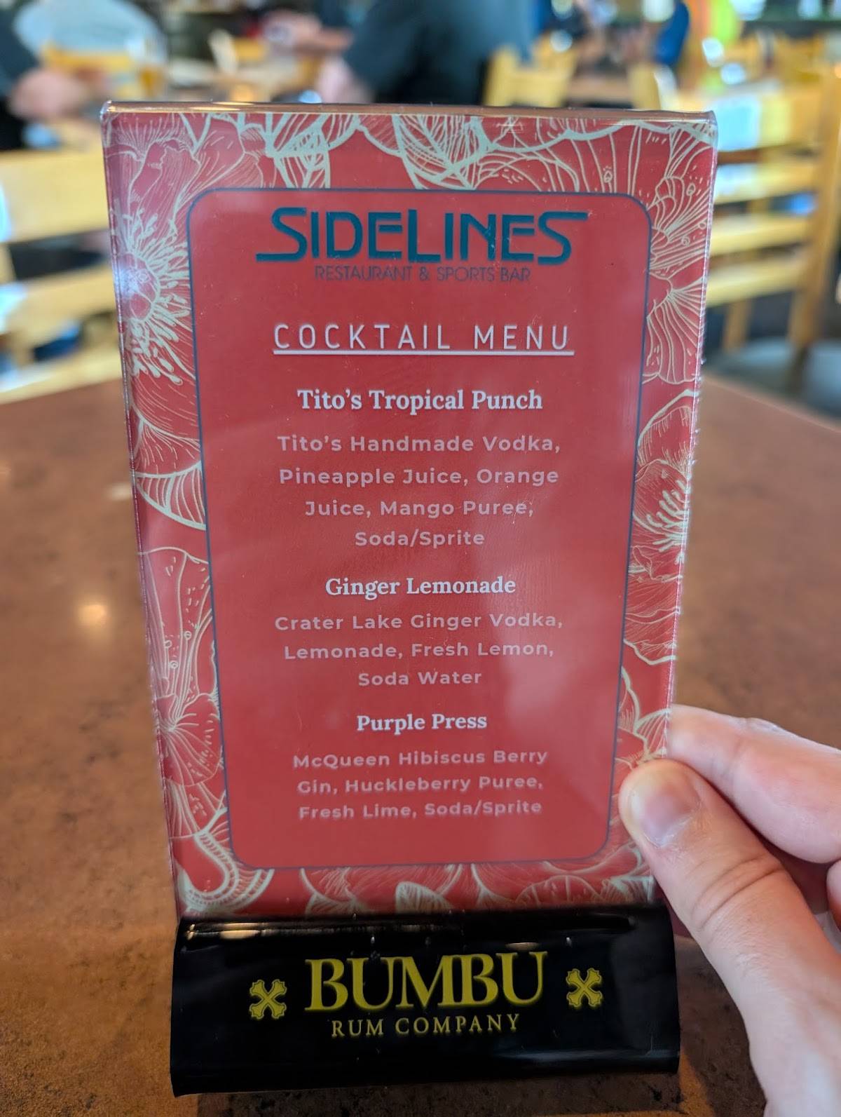 Sidelines Restaurant & Sports Bar меню