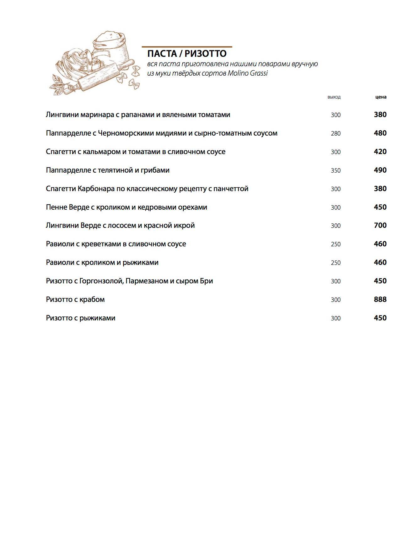 Simfero меню
