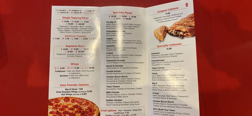 Simple Simon's Pizza меню