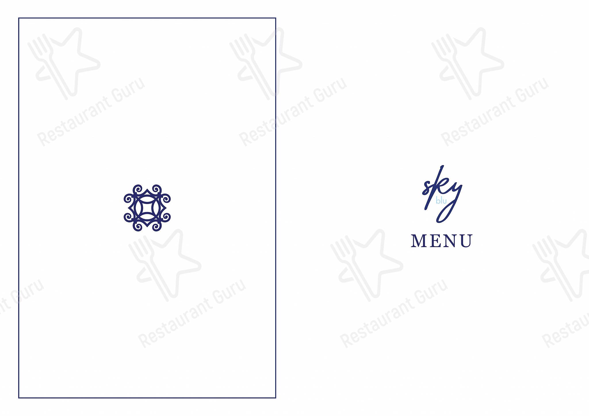 Меню ресторана Sky Blu Restaurant - Dinner Menu