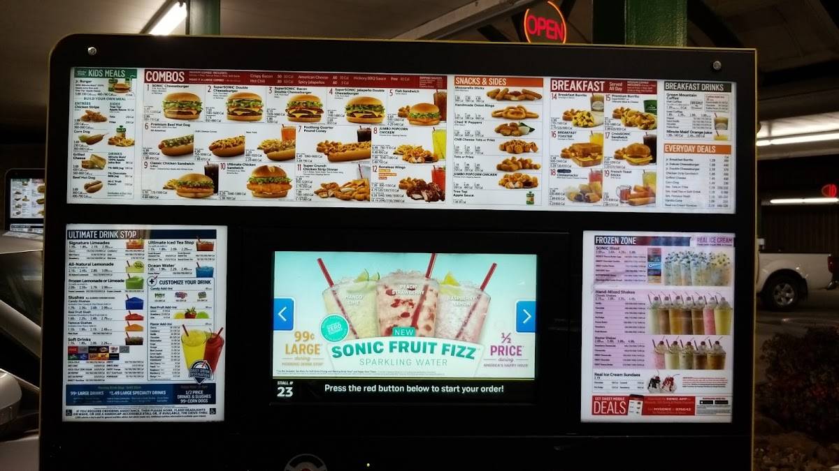 Sonic Drive-In меню