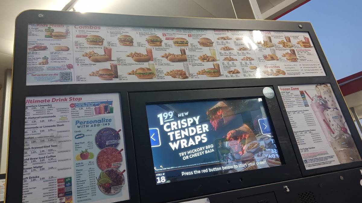Sonic Drive-In меню