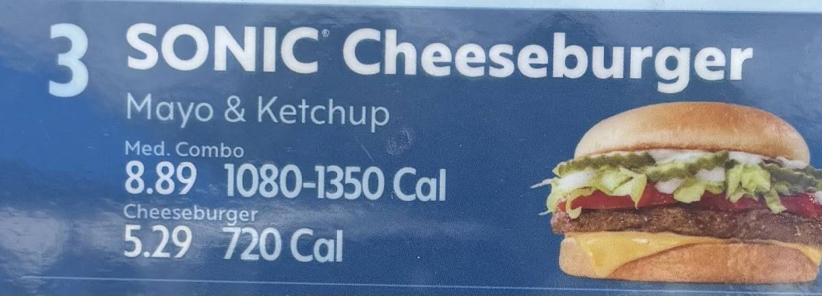 Sonic Drive-In меню