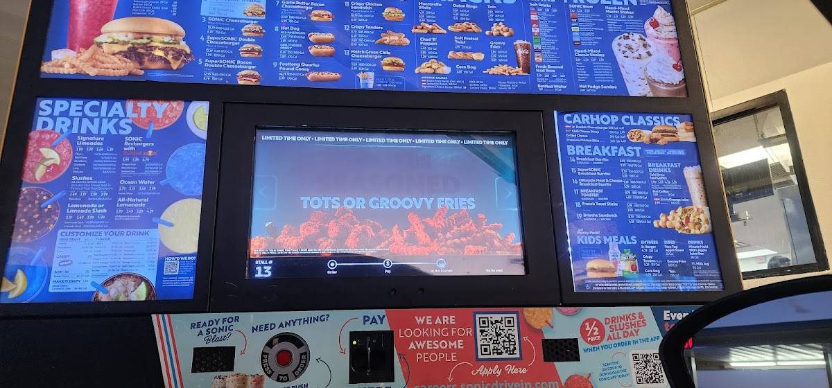 Sonic Drive-In меню