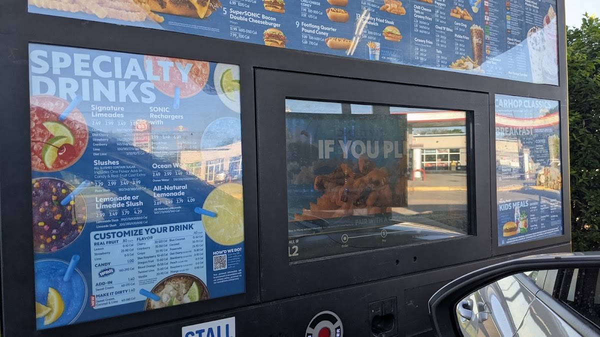 Sonic Drive-In меню